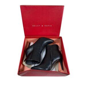 Kelly & Katie Eve Bootie Black Pointed Toe Stiletto Heel Ankle Boots Size 8.5**